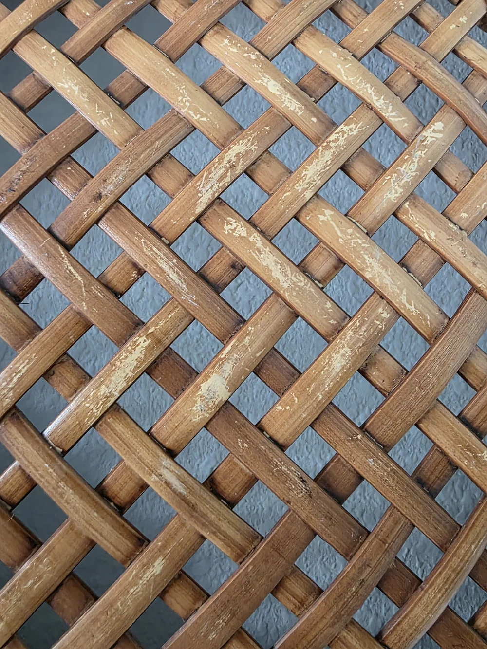 Vintage Brown Woven Rattan Wall Basket